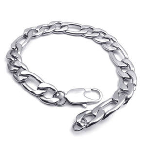 Men's Bracelet Figaro Chain Stainless Steel 8.6" 9mm Party Gift